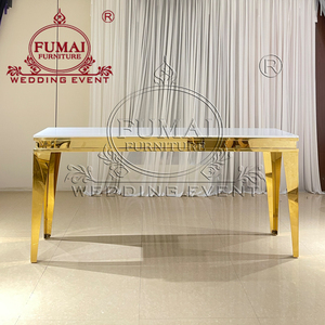 โต๊ะบาร์โลหะสีทองทรงสี่เหลี่ยมผืนผ้า 6 ที่นั่ง ยี่ห้อ FUMAI FURNITURE สไตล์โมเดิร์นร่วมสมัย เหมาะสำหรับงานแต่งงาน งานอีเว้นท์ และเฟอร์นิเจอร์เชิงพาณิชย์ - Product Image 5