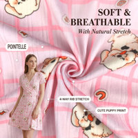 Fournisseur de Shaoxing – Tissu tricoté extensible à carreaux 96,5 % polyester 3,5 % élasthanne, infroissable, pour pyjamas, robes et vêtements pour femme
