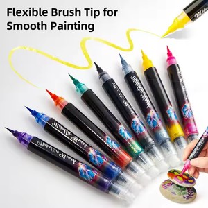 Barato al por mayor de doble <span class=keywords><strong>pincel</strong></span> metálico Glitter Brush Marker 8 colores Caligrafía Brush Pen Set - Product Image 3