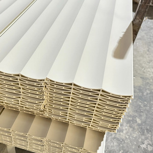 Panneau mural en PVC WPC moderne, imperméable et ignifuge, composite bois-plastique, lambris rainuré pour revêtement intérieur/extérieur, hôtel, télévision - Product Image 6