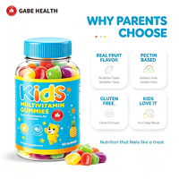 Gummies multivitaminées en gros pour enfants, 60 vitamines (A, C, D, E, B, Zinc), nutrition quotidienne, immunité, croissance, pectine de fruits naturelle, végétaliennes, OEM