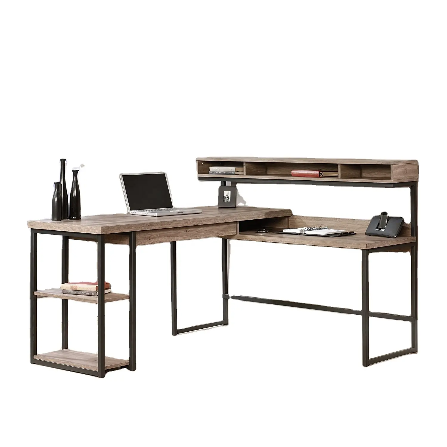 Multifunctionele Platte L Vorm Home Office <span class=keywords><strong>Computer</strong></span> <span class=keywords><strong>Bureau</strong></span> Met Planken