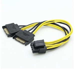 SATA 15针转8针 6+2 PCIe显卡电源线 1转2分线器适配器 PC线束 - Product Image 4