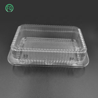 Récipient alimentaire carré jetable en plastique PET récipient à clapet en plastique pour pain gâteau Bastry shop
