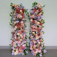 Luxuriöse 2M Rosen-Seidenblumenreihe als Tischdekoration, Hochzeits-Hintergrund, Bogen und Event-Bühnendekoration