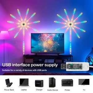 Lumières de feux d'artifice RGB à haute luminosité, à éclat uniforme, faible consommation d'énergie, USB 5V, pour les fêtes, Noël, Nouvel An, décoration de la maison - Product Image 4