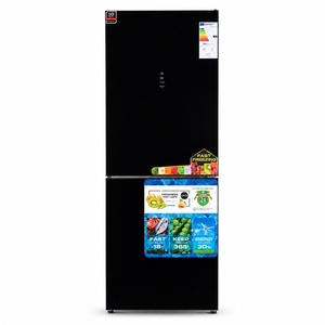 Réfrigérateur à <span class=keywords><strong>deux</strong></span> portes en verre noir 325L, congélateur inférieur sans givre, 220-240V 50Hz, économie d'énergie de 30%, pour maison, appartement, hôtel - Product Image 3