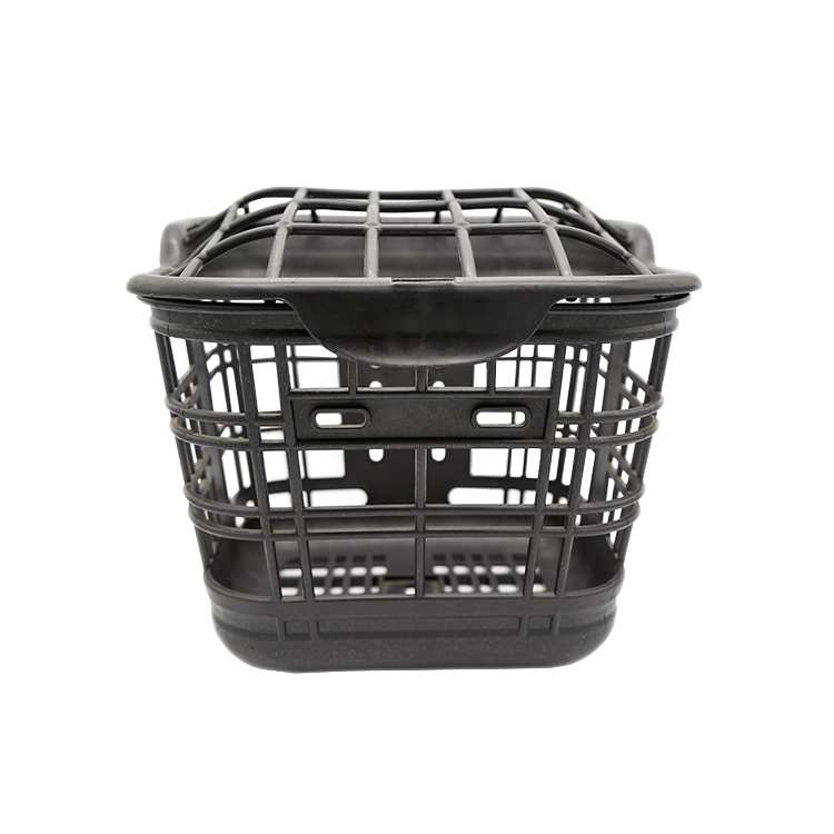 The front basket of the Black Plastic Electric Bicycle