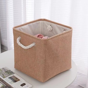 Cross-border for Bestseller Thick Cotton-linen EVA Cube <strong>Storage</strong> <strong>Basket</strong> <strong>Large</strong>-capacity Foldable Organizer Laundry Hamper Home - Product Image 2