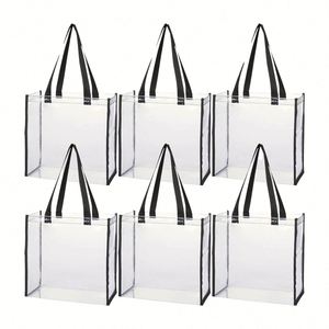 Bolsa de Mano de PVC Transparente Grande Personalizada, Bolsa de Compras Impermeable de PVC, Bolsa de Playa de Vinilo, Bolsa de PVC Transparente Portátil - Product Image 1