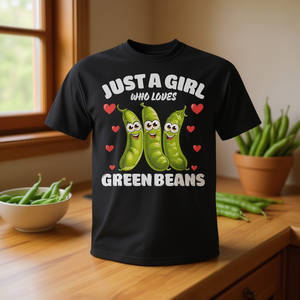 Camiseta Just A Girl Who Loves Green Beans, regalo divertido para vegetarianas para mujeres - Product Image 3