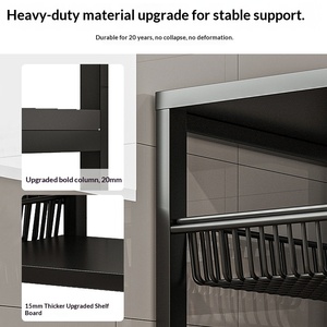 <span class=keywords><strong>Meuble</strong></span> de rangement de cuisine sur pied multi-niveaux avec porte <span class=keywords><strong>pour</strong></span> micro-ondes, organisateur de garde-manger et armoire de rangement - Product Image 4