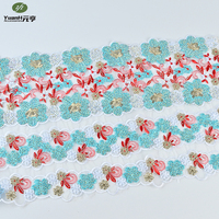 Hotfix Strass Dentelle Garniture 3 Set Broderie Organza Garniture pour Sexy Africain Vêtements Accessoire à Prix Favorable