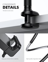 Support de tablette rotatif à 360° Lamicall LS07 en métal avec bras flexible pour lit, sans affaissement, pince de fixation pour tablette, idée cadeau pour homme