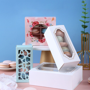 Bán Buôn Hộp Macaron Các Tông Mở Trượt Ra Sang Trọng Màu Đen Hộp Ngăn Kéo Macarons Giấy Nghệ Thuật Có Cửa Sổ - Product Image 5