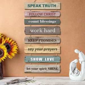 Citations bibliques inspirantes, art mural chrétien en bois poli, <span class=keywords><strong>phrase</strong></span> motivante, Halloween, fait main, matériau naturel, panneau mural - Product Image 3