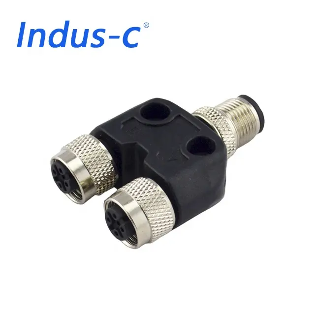 IP67 waterdichte elektrische t splitter 3 pin m8 y connector