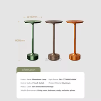 Lampe de bureau LED moderne sans fil à gradation tactile rechargeable pour hôtels Lampe de table à batterie LED au design simple