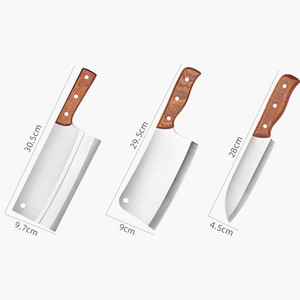 Wooden-<b>handled</b> kitchen <b>knife</b>, household stainless steel ultra-sharp slicing <b>knife</b>, meat <b>knife</b>, chicken, duck, goose thickened - Product Image 5