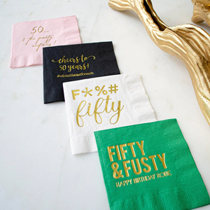 Serviettes de cocktail personnalisées en papier jetable bleu clair avec monogramme imprimé en feuille d'aluminium pour mariage - Product Image 4