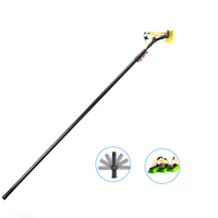 Perche télescopique en fibre de carbone personnalisée avec brosse de 260 mm, 350 mm, 600 mm pour le nettoyage des fenêtres et des panneaux solaires