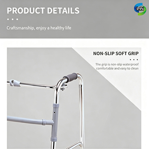 Folding Walking <b>Frame</b> Mobility <b>Walker</b> Adjustable Rollator for Elderly Patients Rehabilitation Use - Product Image 5