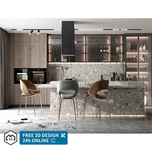 Meuble de cuisine modulaire intelligent George Group, design moderne personnalisé, comptoir en quartz, placage bois stratifié, robinet - Product Image 5