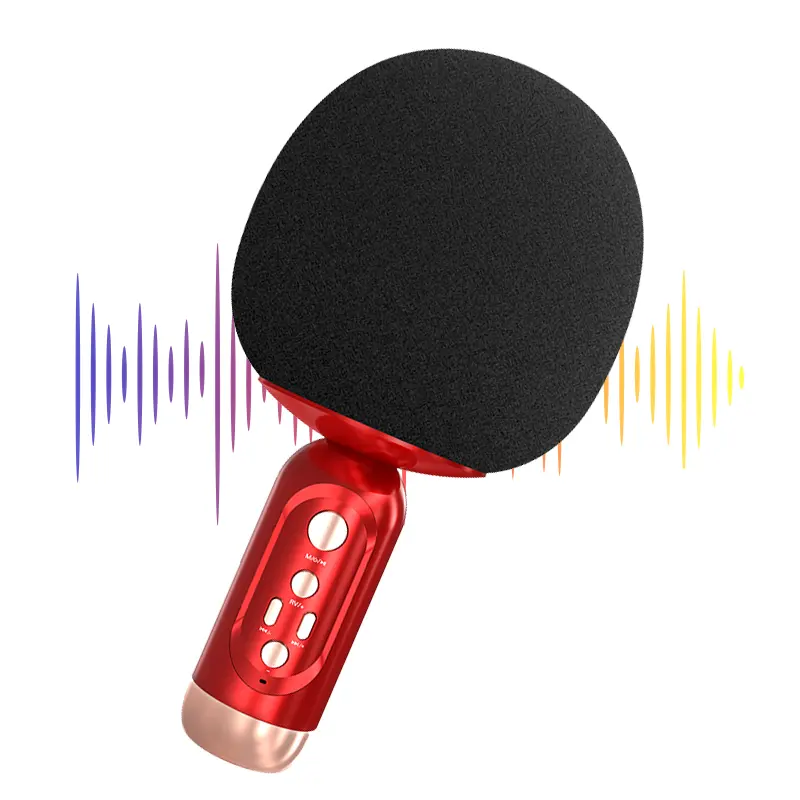 Big Sponge Head Noise Reduction Singing Mike Rechargeable Karaoke Mic BT Home Party Microphone