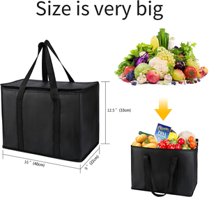 Sac isotherme non tissé imperméable BSCI pour <span class=keywords><strong>livraison</strong></span> à emporter, sac de courses extérieur, sac isotherme non tissé pour aliments avec fermeture éclair - Product Image 4