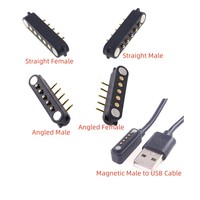 Pitch 2.54mm Single Row High Power 2A Magnet Charge Connector Mating Usb Cable Customized 5 Pin Magnetic Connector