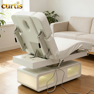 Cama de Masaje Eléctrica <span class=keywords><strong>Profesional</strong></span> de Lujo <span class=keywords><strong>en</strong></span> Cuero, con Esponja de Alta Densidad, 3 Motores Ajustables, para Salones de Belleza, Hoteles, Dormitorios y Talleres - Product Image 6