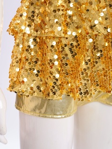 ชุดเต้นลาตินสำหรับเด็กผู้หญิงอายุ 6-16 ปี สำหรับการแข่งขัน ชุดเต้นแจ๊ส ชุดลีโอตาร์ดพร้อมกางเกงเมทัลลิก ชุดเต้นสมัยใหม่สำหรับการแสดงในโรงเรียน - Product Image 4