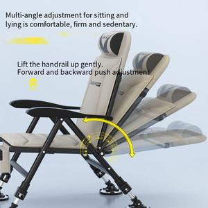 Silla <span class=keywords><strong>de</strong></span> <span class=keywords><strong>Pesca</strong></span> Plegable Reclinable Multifuncional Portátil <span class=keywords><strong>de</strong></span> Acero al Carbono con Soporte para Lámpara para <span class=keywords><strong>Pesca</strong></span> en Balsa y al Aire Libre - Product Image 3