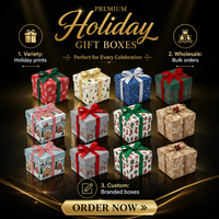 Boîtes cadeaux de Noël avec couvercles, emballage en papier pliable à plat, emballage personnalisé imprimé pour la vente au détail pendant les fêtes