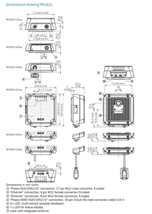 Đầu đọc nhận dạng và xử lý hình ảnh công nghiệp gốc RFU620-10105 1068728 với YF2ASD-030XXXXLECX Cáp - Product Image 2