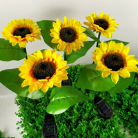 Lampes solaires LED décoratives pour jardin, fleurs imperméables, lampes à fleurs paysagères, lampes à piquet en forme de tournesol pour extérieur