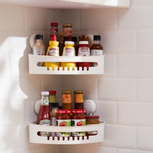 TAILI Vacuum Wall Storage <strong>Suction</strong> Cups Shower Caddy <strong>Shelves</strong> Plastic <strong>Bathroom</strong> <strong>Shelves</strong> Shower Organizer Plastic Corner <strong>Shelf</strong> - Product Image 2