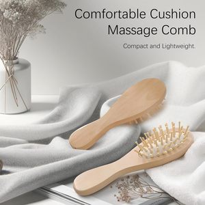 Custom Logo Baby Hair <b>Brush</b>/Comb Set for Newborn with Soft Goat Bristle Bamboo Wood Baby Natural Gentle Wooden Hair <b>Brush</b> Set - Product Image 4