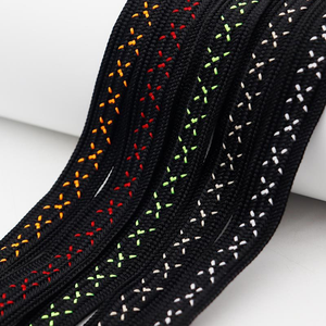 Lacets noirs en gros pour usine, lacets tissés durables avec embouts en plastique, accessoires de chaussures - Product Image 5