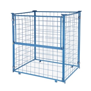 Cage de stockage en acier à mailles soudées galvanisées Euro, empilable - Product Image 1