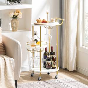 Grosir keranjang bergulir emas, Penyimpanan dapur portabel menyajikan troli di atas roda, Bar bergerak utilitas berdiri dengan roda untuk rumah - Product Image 5