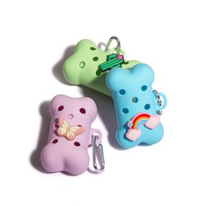 Separador de bolsas para excrementos de perro de silicona ecológico, dispensador de basura portátil para exteriores, accesorio para la gestión de desechos caninos con dije - Product Image 1
