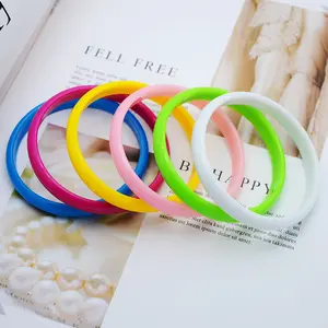 2023 Trendy Wholesale Candy Color Resin Bangle Bracelet Fashion Square Acrylic Plastic Bangles Bracelet Jewelry