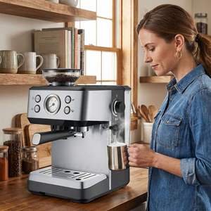 1.6L <strong>Grinder</strong> <strong>with</strong> <strong>Built-in</strong> Grinding <strong>Espresso</strong> Coffee <strong>Machine</strong> the <strong>Best</strong> Household Coffee Maker - Product Image 2