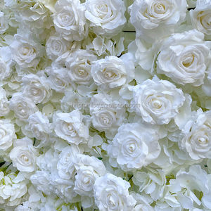 Promise Roll up <b>Flower</b> <b>Wall</b> Wedding Home Party Event Decor Backdrop Floral <b>Wall</b> Panel Silk <b>Artificial</b> White <b>Flower</b> <b>Wall</b> - Product Image 3