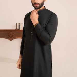 Shalwar Kameez de Algodón Hecho a Medida de Alta Calidad para Hombre, Ropa de Fiesta, Últimos Diseños, Color Sólido, Sin Arrugas, Secado Rápido - Product Image 4