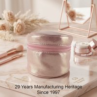 Étui de voyage professionnel pour bijoux à texture craquelée avec logo personnalisé, faible MOQ, fermeture éclair, réutilisable, organisateur de rangement pour cadeaux de mariage de demoiselles d'honneur