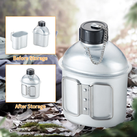Cantimplora Portátil Ligera de Aluminio de 1L, Ecológica, con Vaso para Beber, Venta al Por Mayor