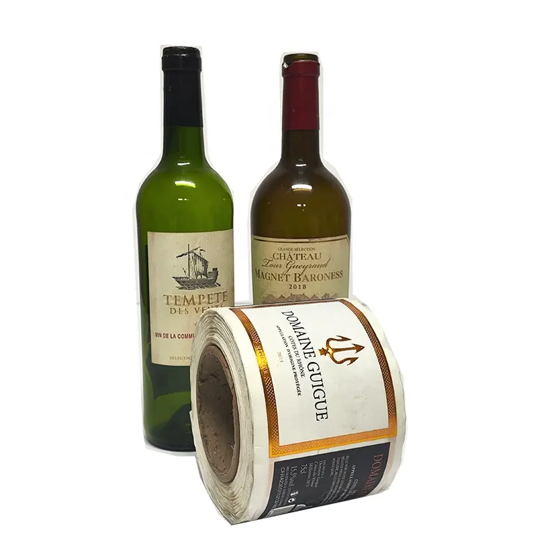 कस्टम लक्ज़री हॉट स्टैम्पिंग फ़ॉइल उभरा हुआ पत्र वाटरप्रूफ लेबल वाइन बोतल स्टिकर 3डी वार्निश वाइन लेबल