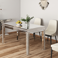 Table à manger neuve de 2022 avec cheminée intégrée et foyer électrique LED avec chauffage pour salle à manger